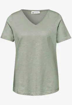 Basic T-Shirt mit V-Neck in Unifarbe