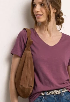 Basic T-Shirt mit V-Neck in Unifarbe