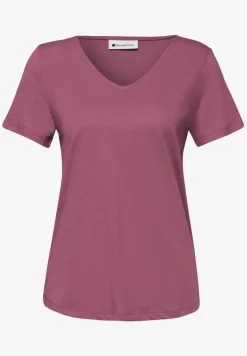 Basic T-Shirt mit V-Neck in Unifarbe