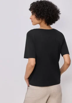 Basic T-Shirt mit V-Neck in Unifarbe