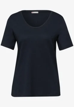 Basic T-Shirt mit V-Neck in Unifarbe