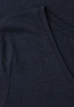 Basic T-Shirt mit V-Neck in Unifarbe