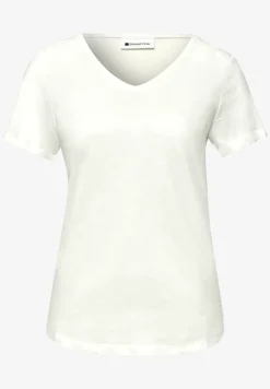 Basic T-Shirt mit V-Neck in Unifarbe