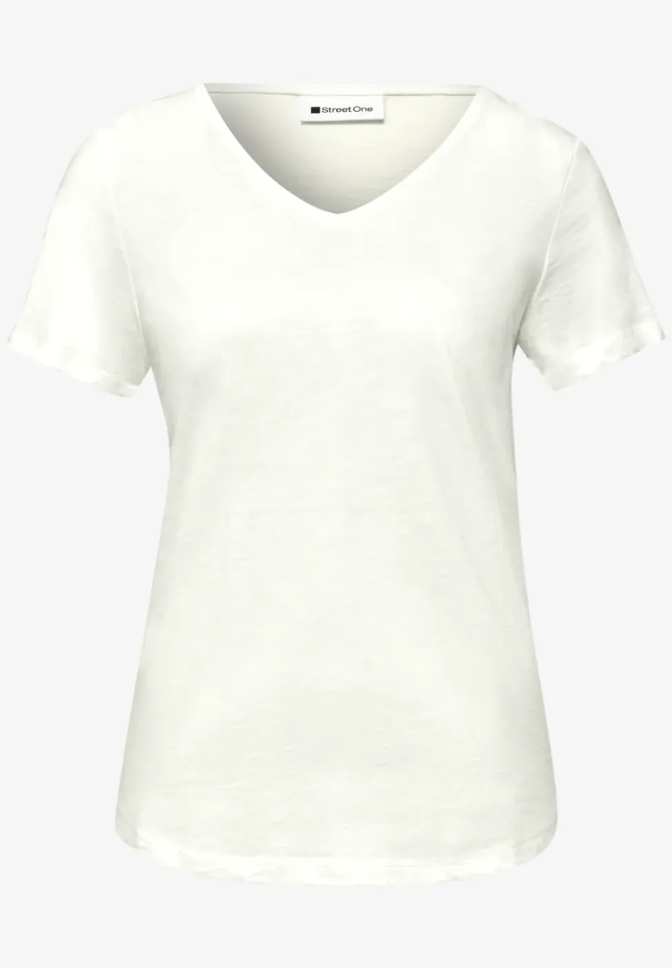 Basic T-Shirt mit V-Neck in Unifarbe