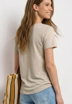 Basic T-Shirt mit V-Neck in Unifarbe