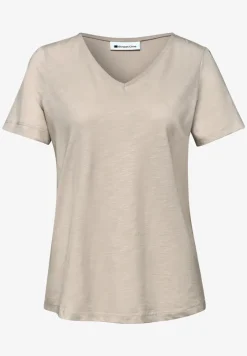 Basic T-Shirt mit V-Neck in Unifarbe