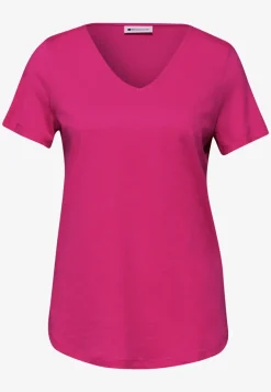 Basic T-Shirt mit V-Neck in Unifarbe