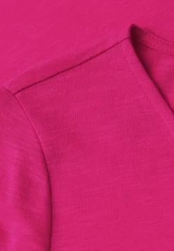 Basic T-Shirt mit V-Neck in Unifarbe