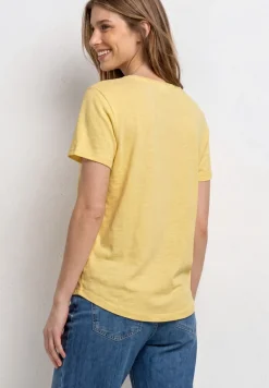 Basic T-Shirt mit V-Neck in Unifarbe
