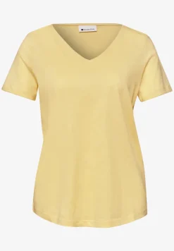 Basic T-Shirt mit V-Neck in Unifarbe