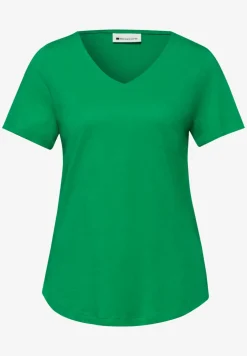 Basic T-Shirt mit V-Neck in Unifarbe