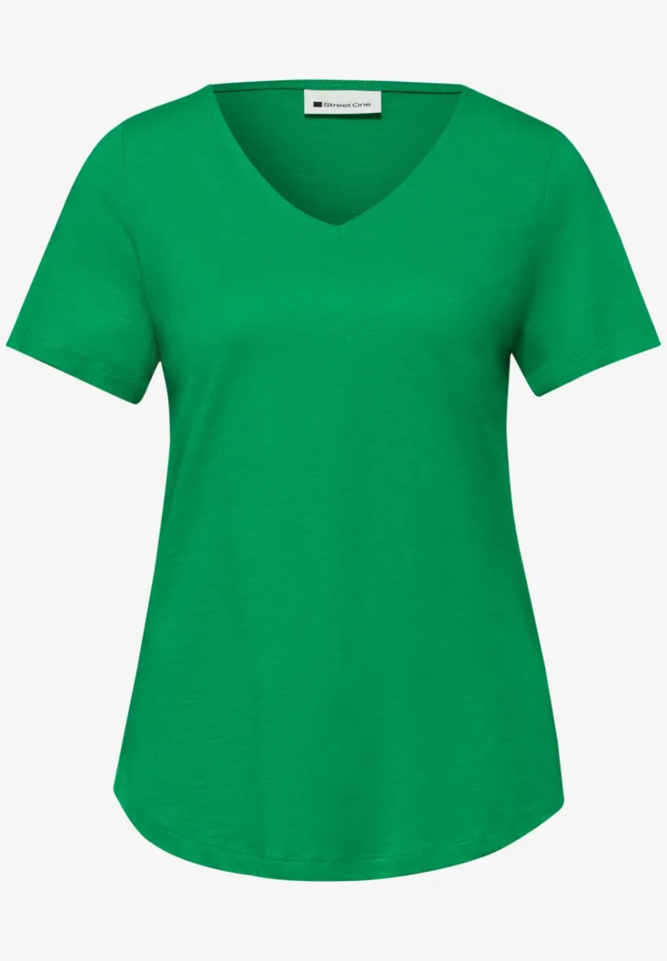 Basic T-Shirt mit V-Neck in Unifarbe
