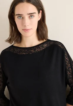 Batwing Shirt mit Mesh