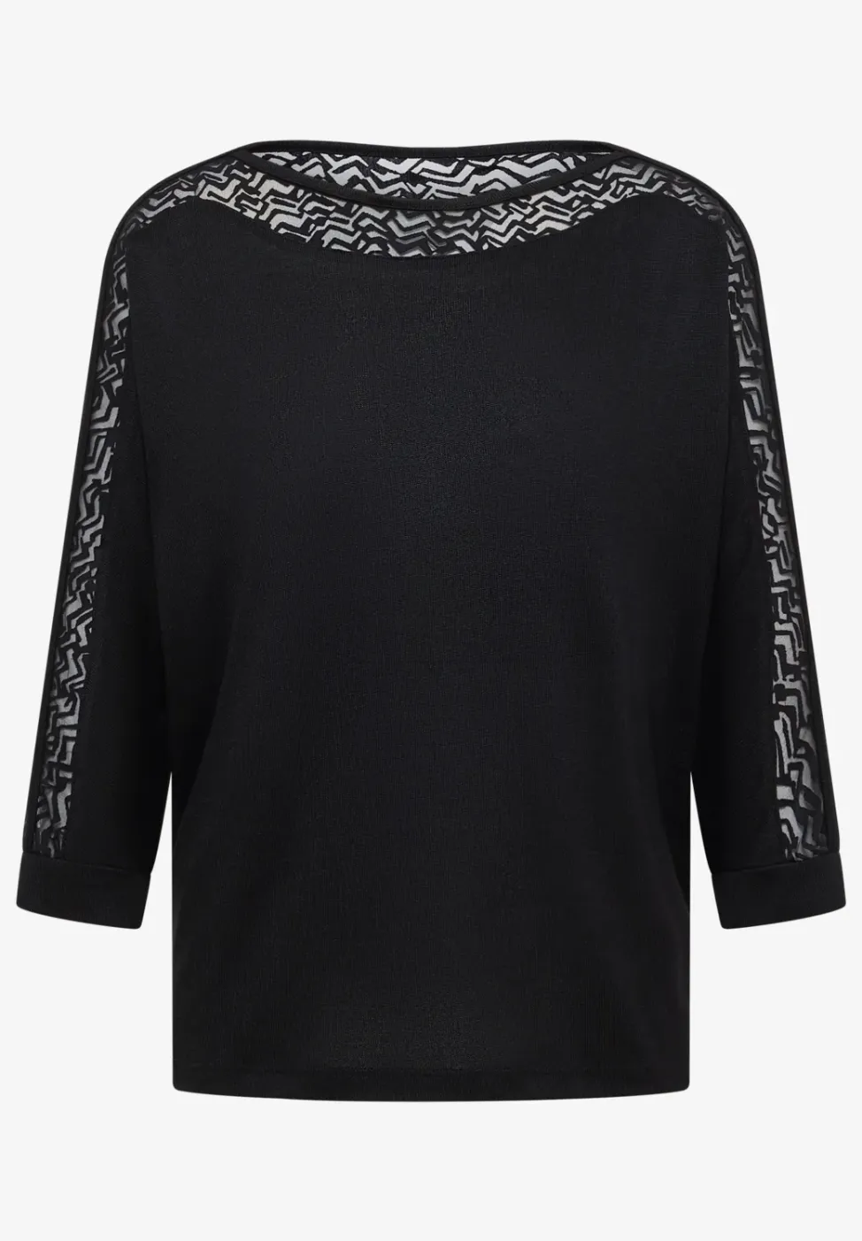 Batwing Shirt mit Mesh