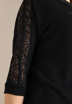 Batwing Shirt mit Mesh