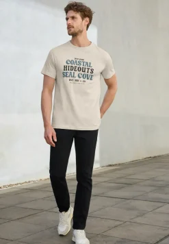 Baumwoll-Shirt mit Wording