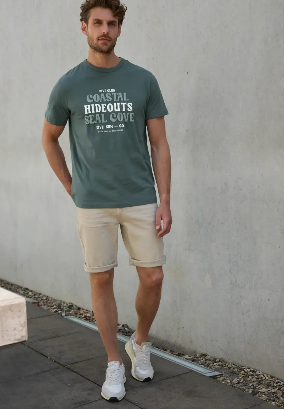 Baumwoll-Shirt mit Wording