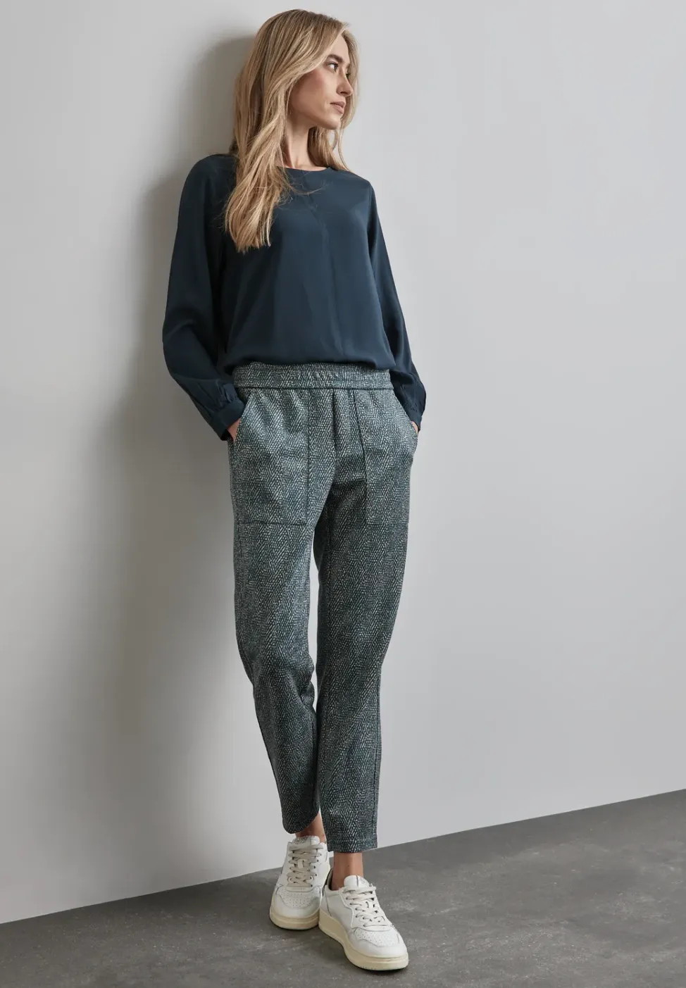 Bedruckte Velours Hose