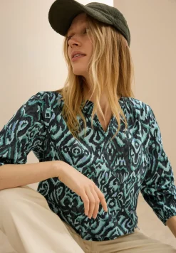 Bedruckte Baumwollbluse