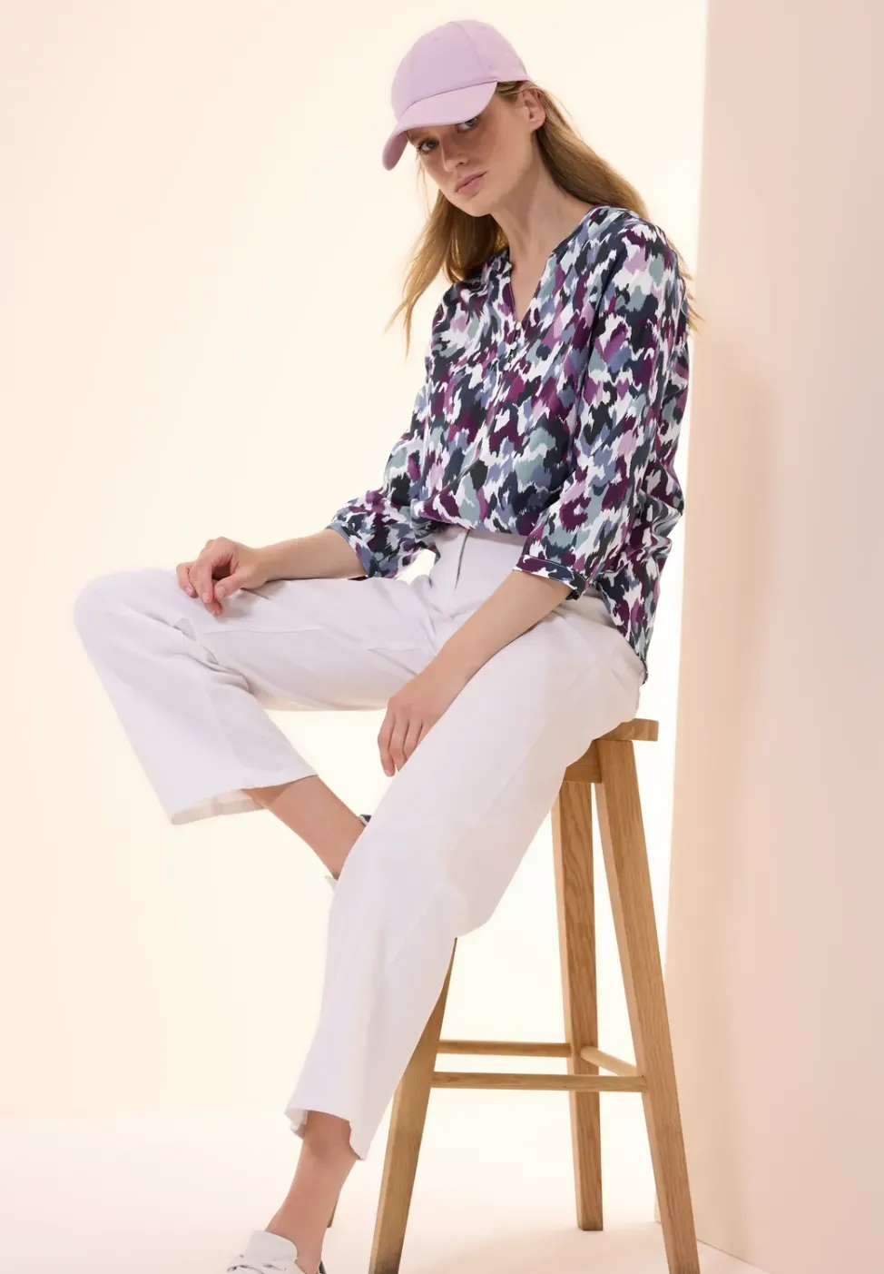 Bedruckte Baumwollbluse