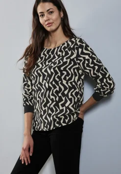 Bedruckte Rundhalsbluse