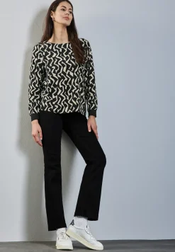 Bedruckte Rundhalsbluse