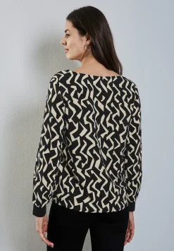 Bedruckte Rundhalsbluse
