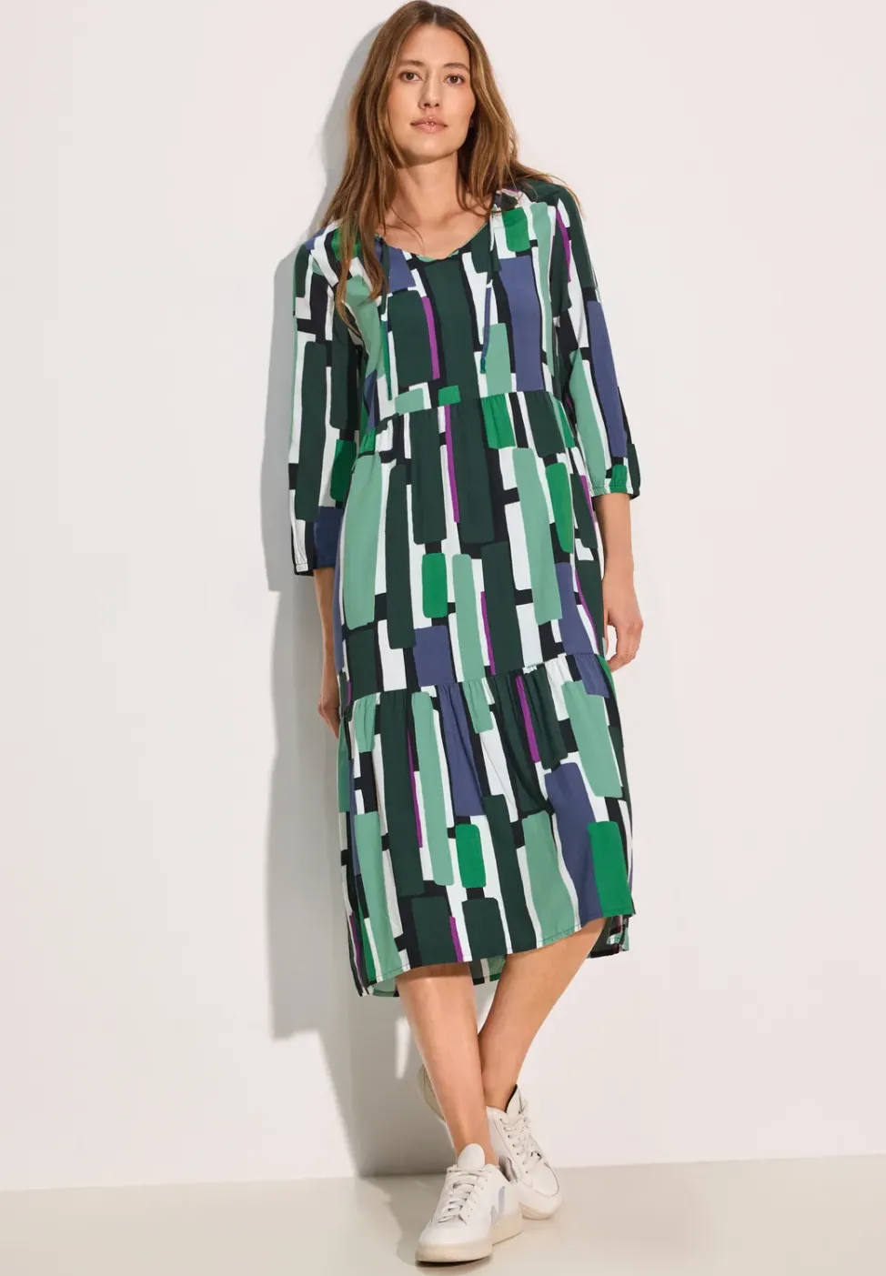 Bedrucktes Midi-Kleid