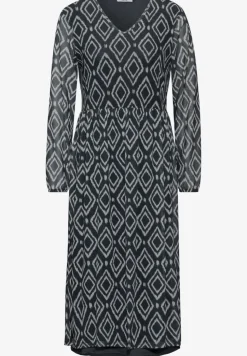 Bedrucktes Midi-Mesh-Kleid