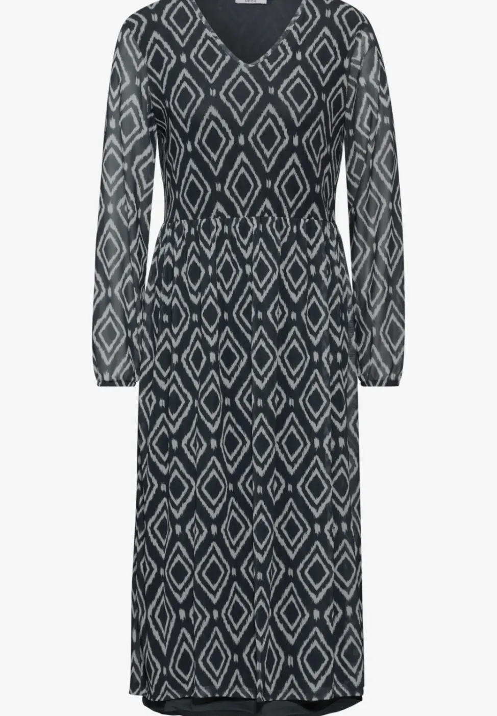 Bedrucktes Midi-Mesh-Kleid