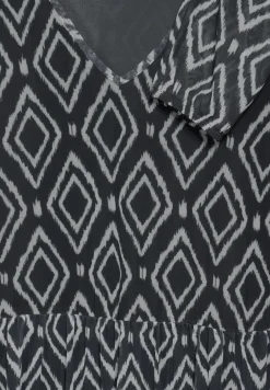 Bedrucktes Midi-Mesh-Kleid