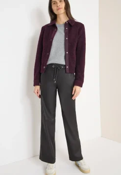 Beschichtete Wide Leg Hose