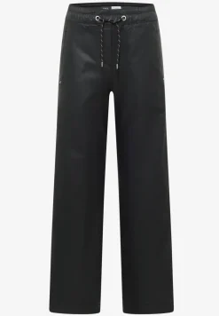 Beschichtete Wide Leg Hose