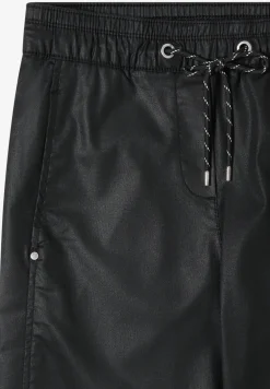 Beschichtete Wide Leg Hose