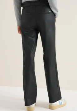 Beschichtete Wide Leg Hose