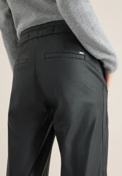 Beschichtete Wide Leg Hose