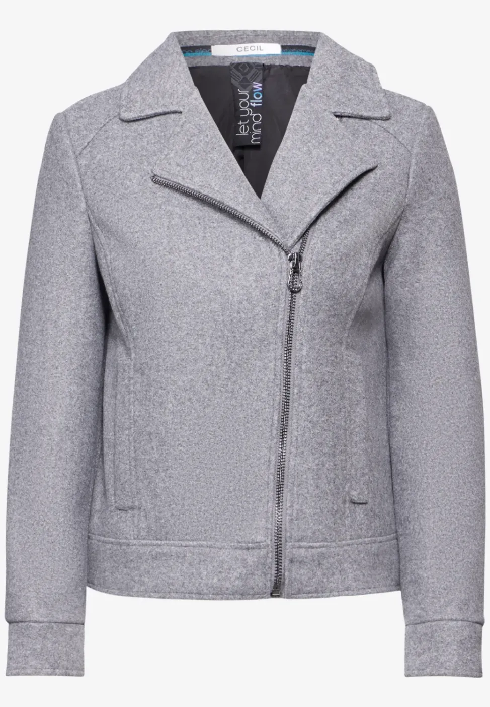 Bikerjacke in Woll-Optik