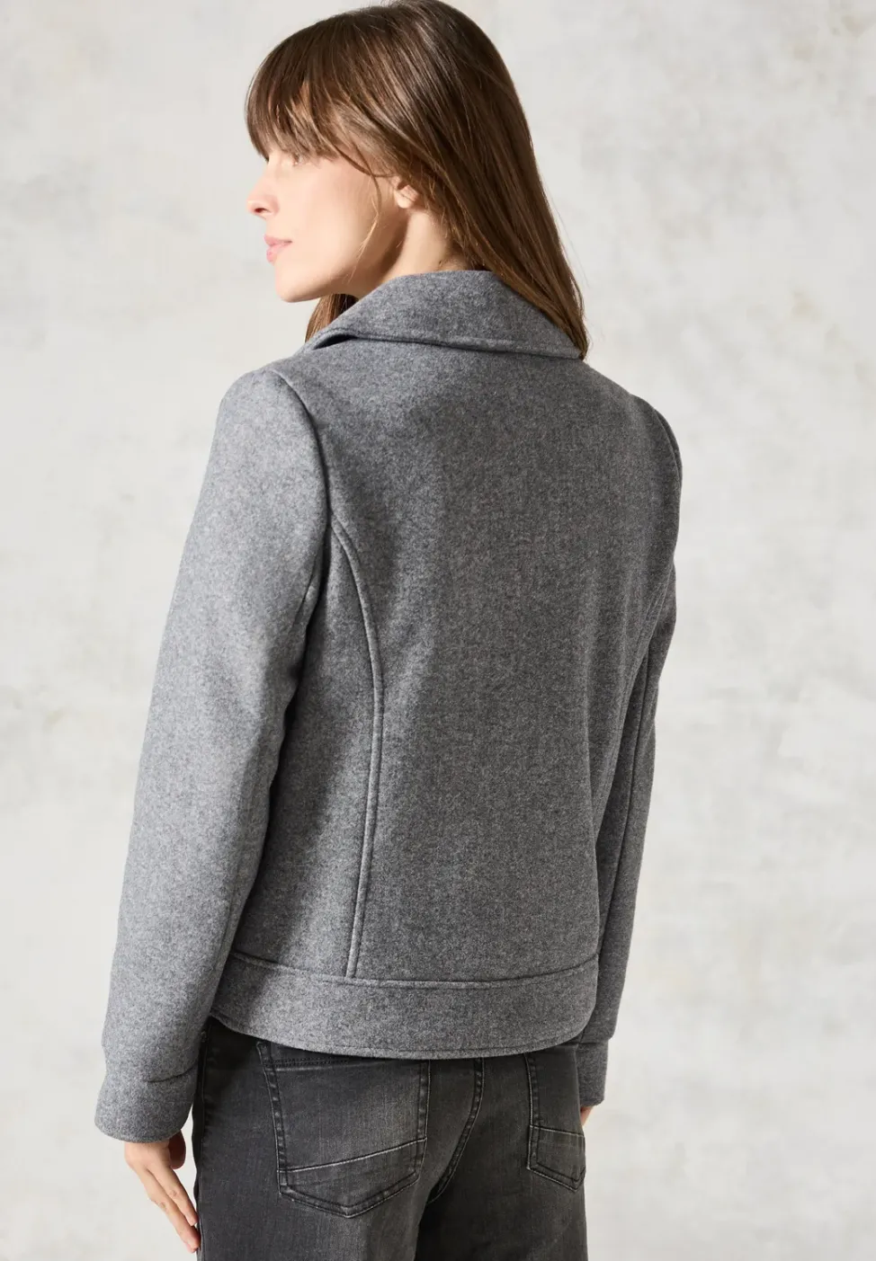 Bikerjacke in Woll-Optik