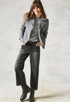 Bikerjacke in Woll-Optik