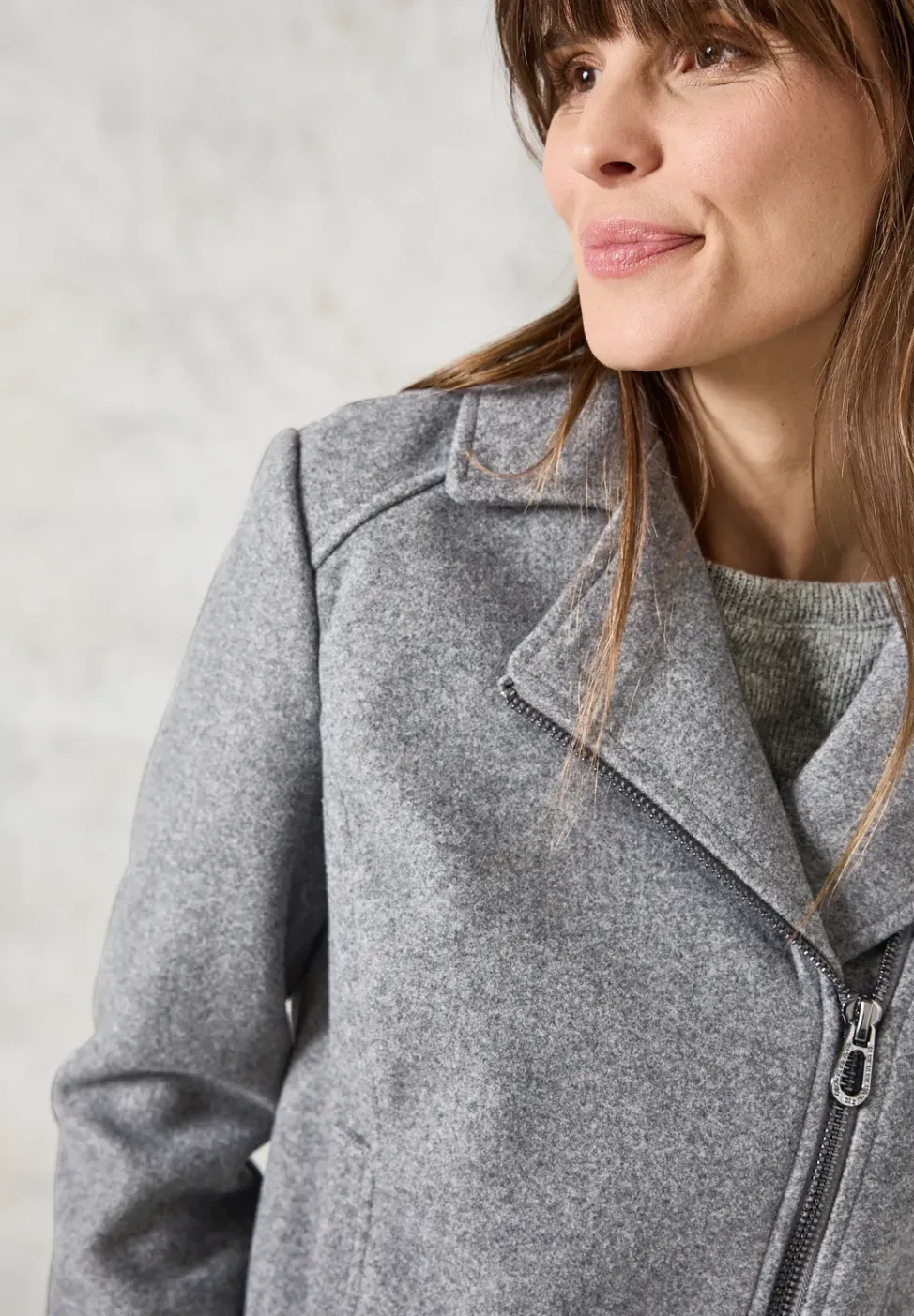 Bikerjacke in Woll-Optik
