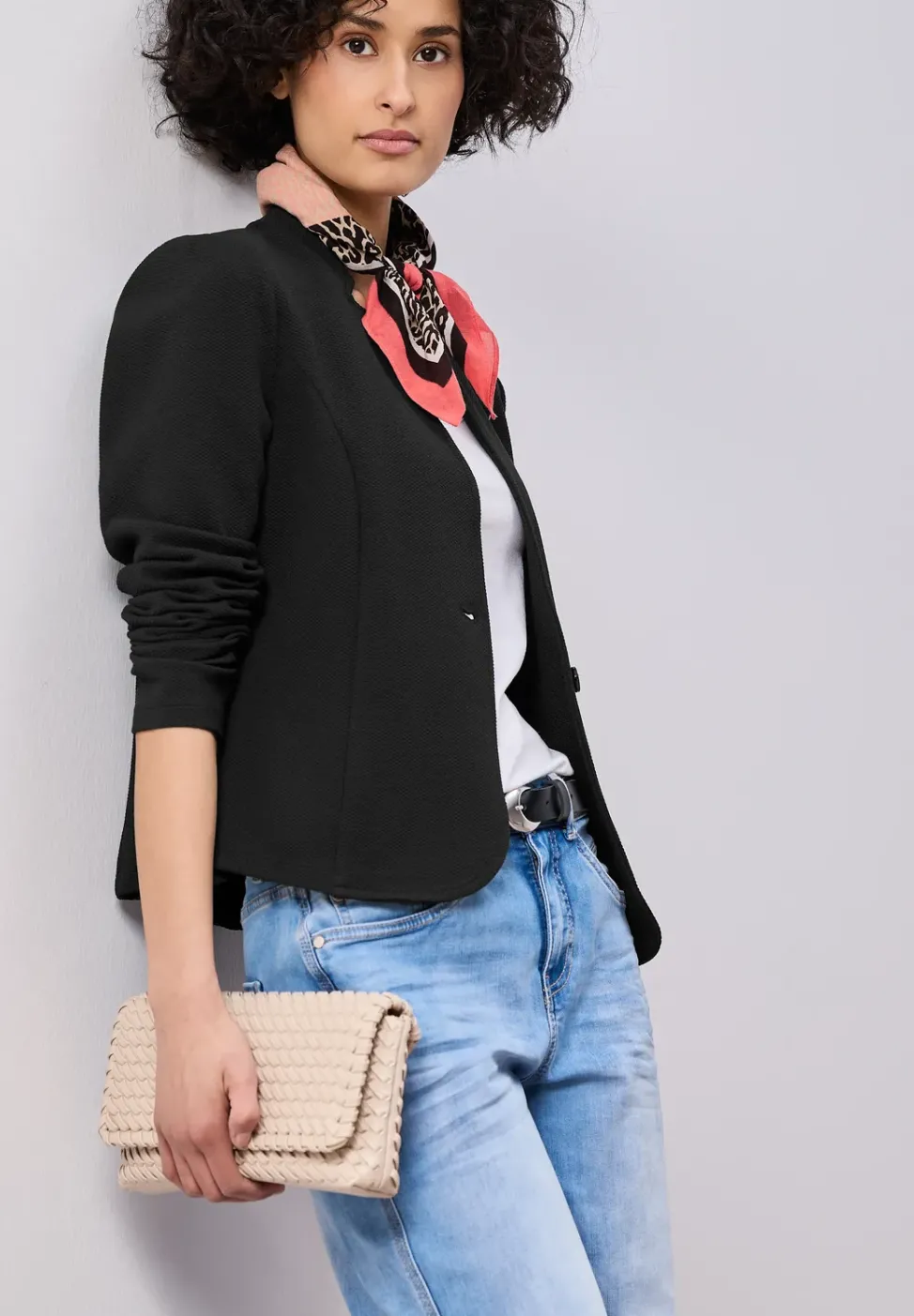 Blazer aus Jersey mit Struktur