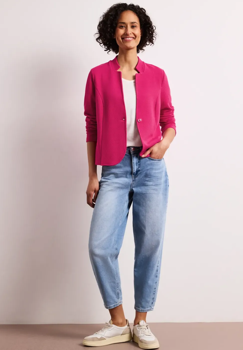 Blazer aus Jersey mit Struktur