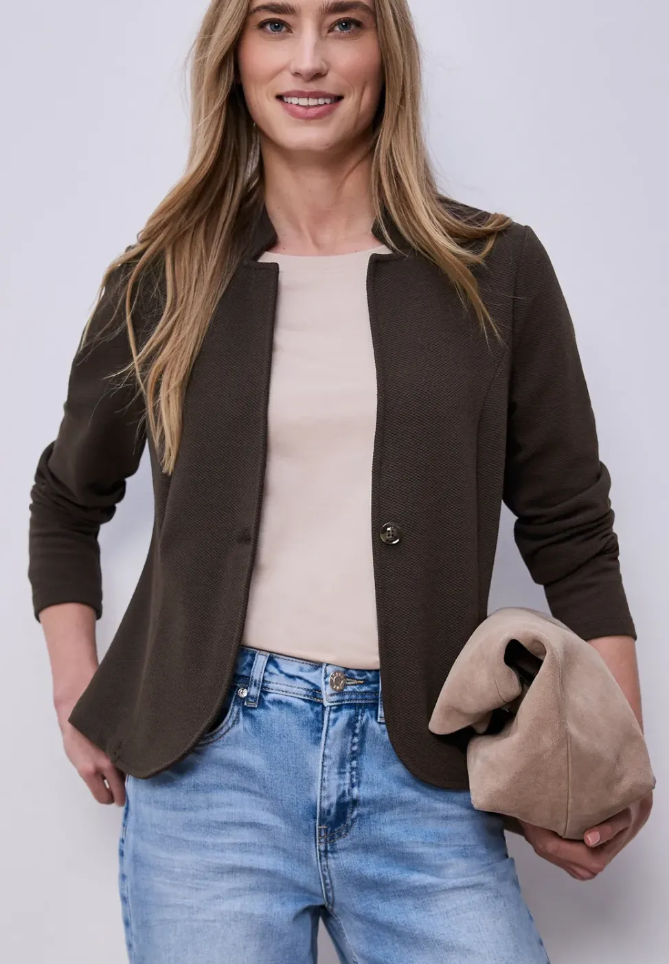 Blazer aus Jersey mit Struktur