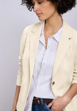 Blazer im langen Schnitt mit Struktur