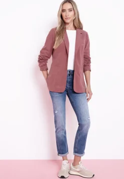 Blazer im langen Schnitt mit Struktur