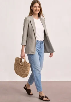 Blazer im langen und offenen Schnitt
