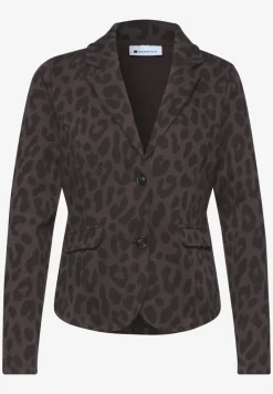 Blazer mit Reverskragen und Leo-Muster