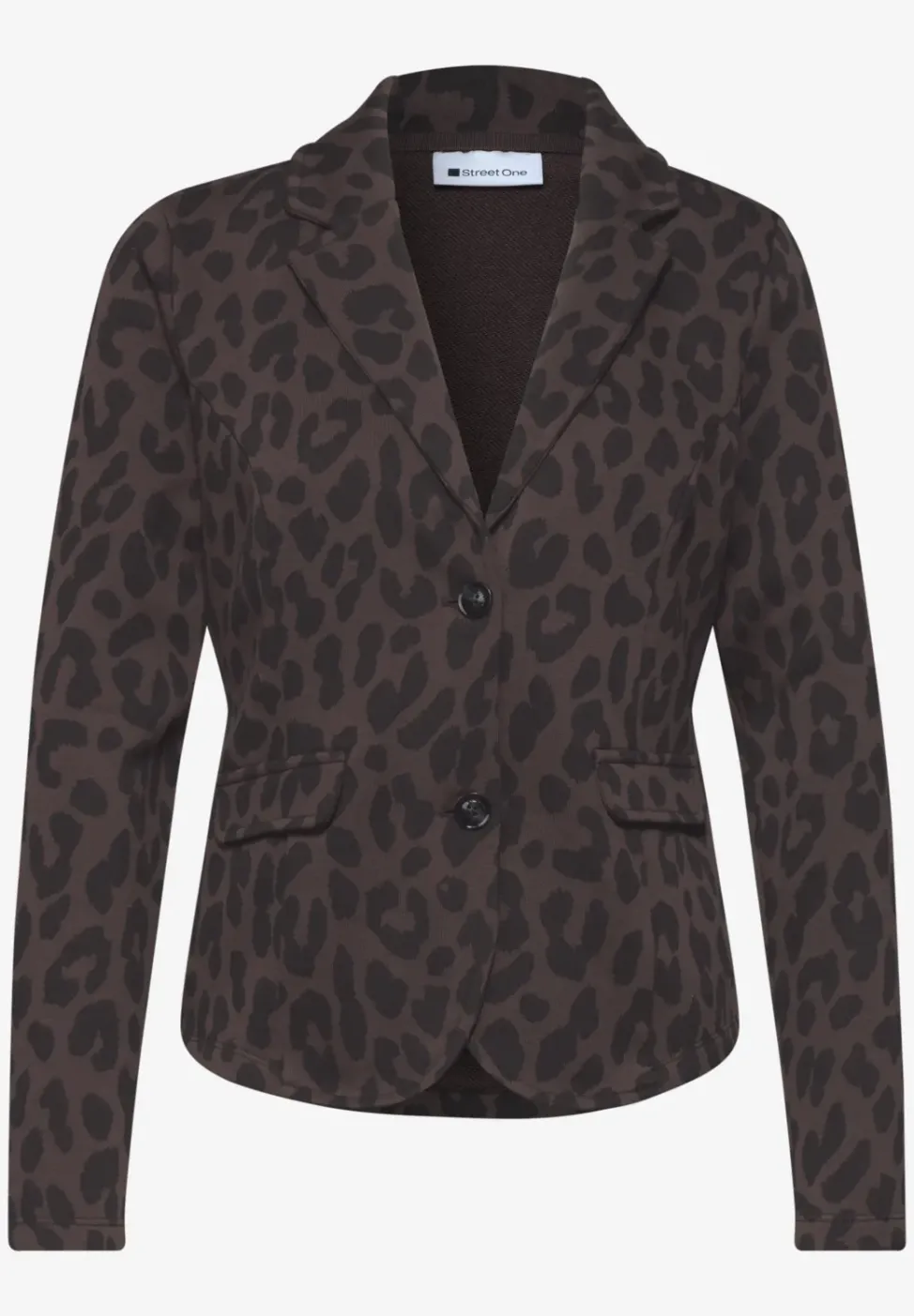 Blazer mit Reverskragen und Leo-Muster