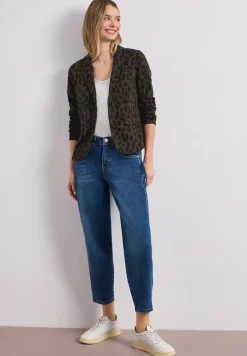 Blazer mit Reverskragen und Leo-Muster