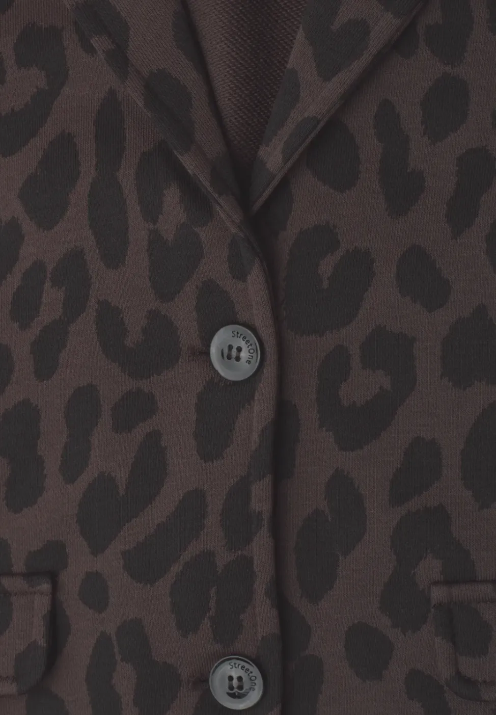 Blazer mit Reverskragen und Leo-Muster